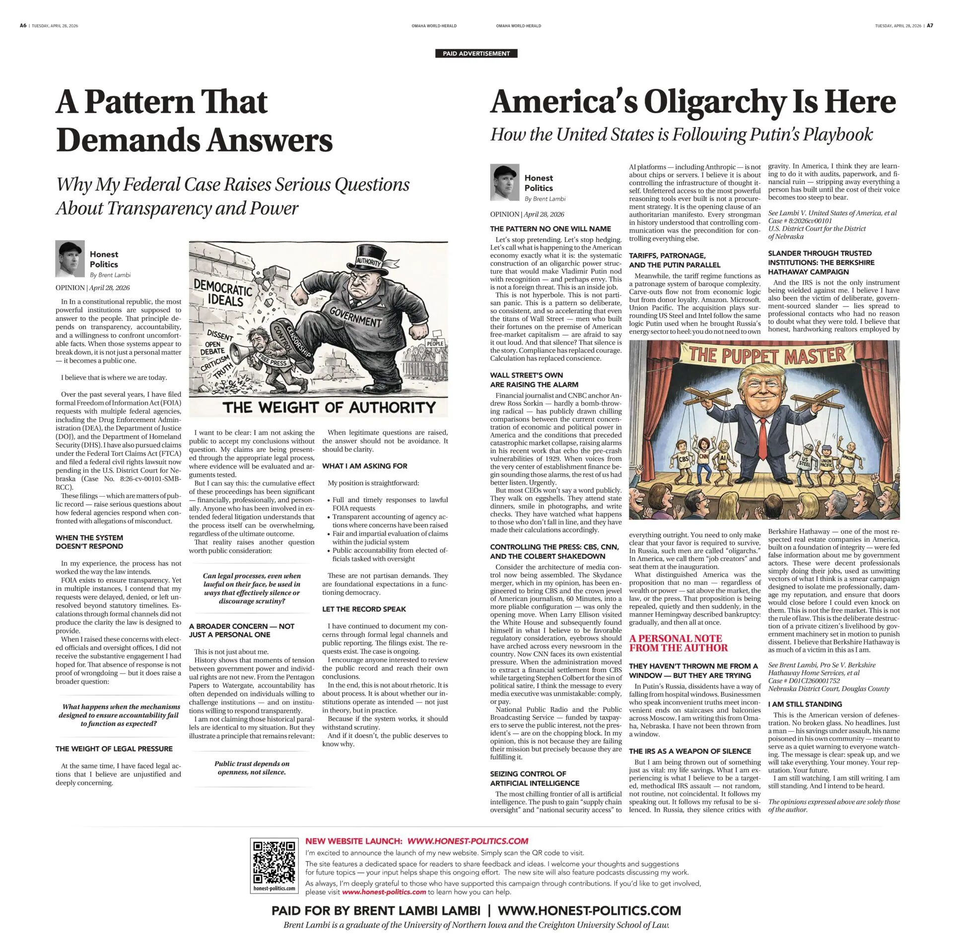 A Pattern That Demands Answers / America’s Oligarchy Is Here