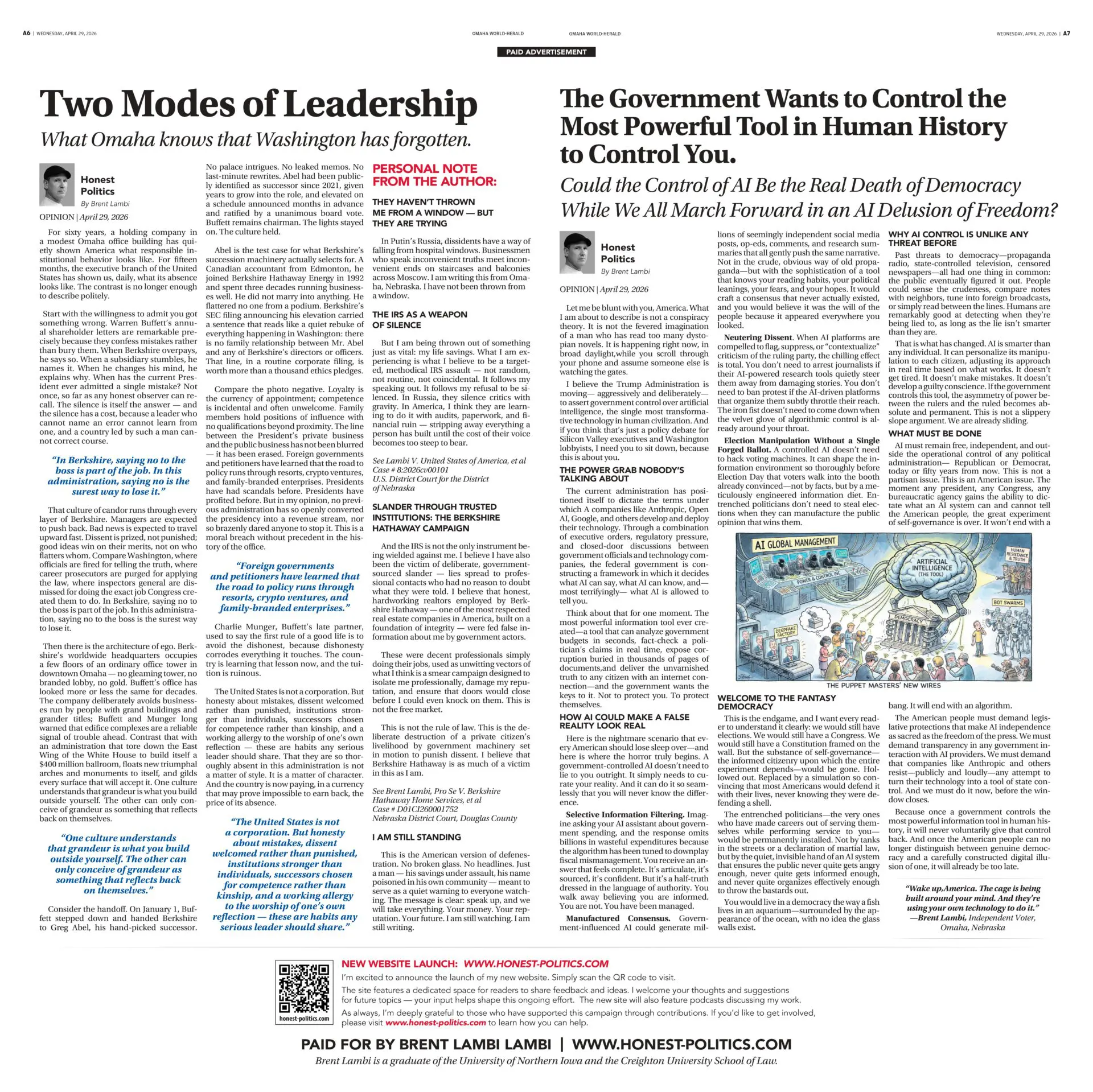 Two Modes of Leadership / The Government Wants to Control the Most Powerful Tool in Human History to Control You.
