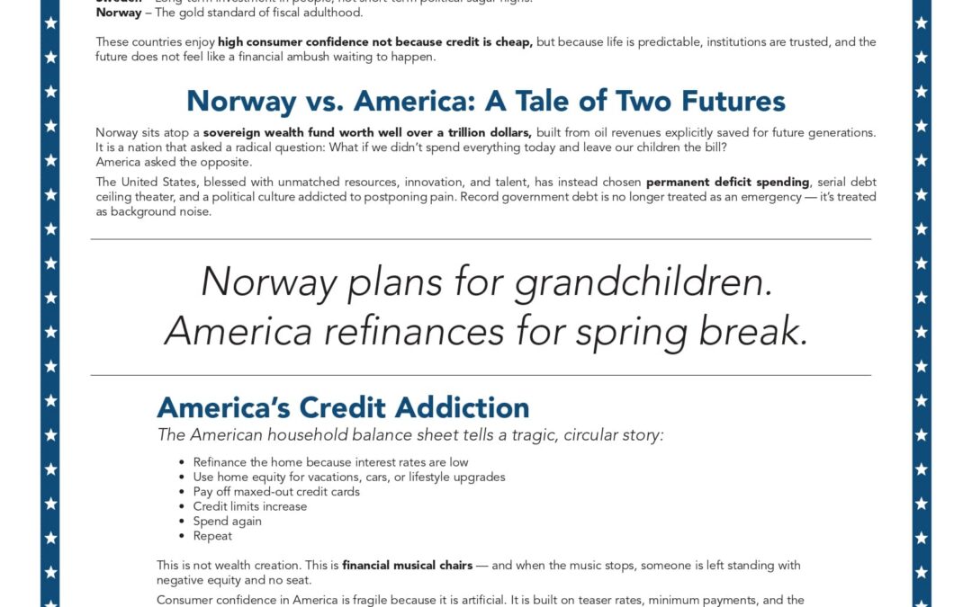 New Year’s Editorial: The Happiest Nations Aren’t Drunk on Credit 12/28/25