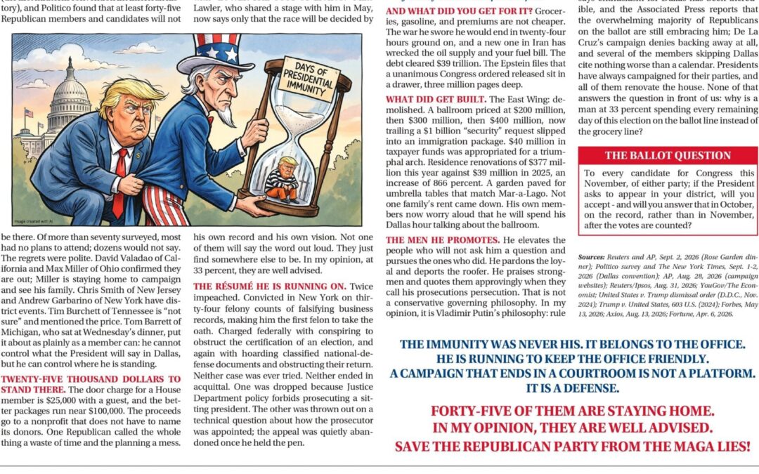 As seen in the Des Moines Register and the Omaha World-Herald: He Is Not Campaigning For Them / Vote Like Jesus / A Pause and an Apology