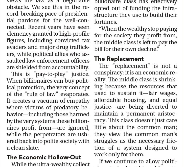 The Gilded Fortress: How the “Epstein Class” is Dismantling the American Middle Class 02/22/26
